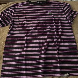 Black and purple striped shirt